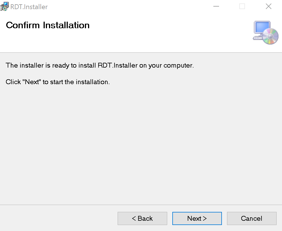 Figure 2: Installation screen.