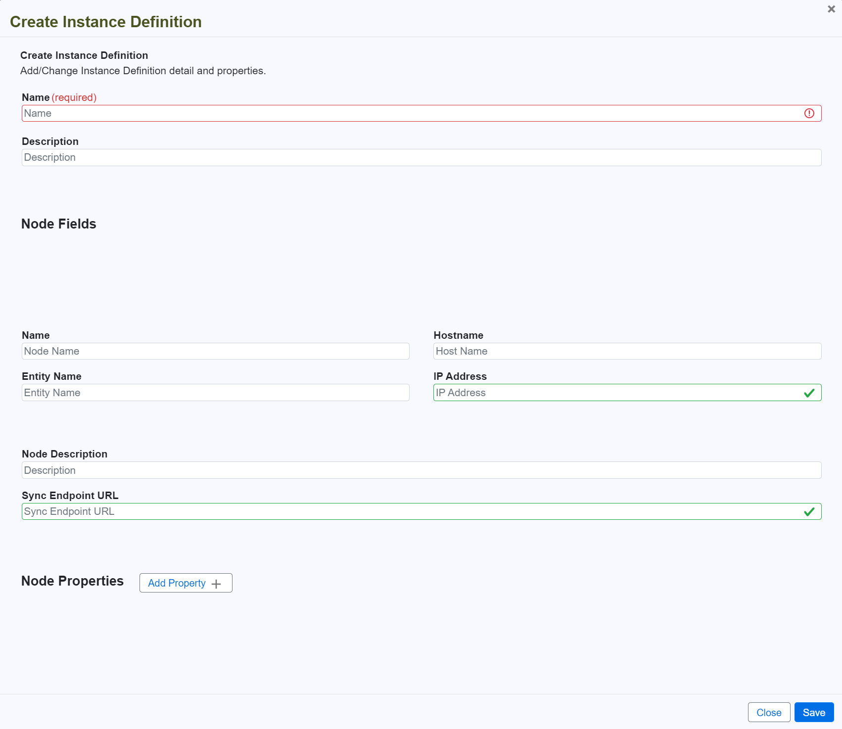 Creating an Instance Definition