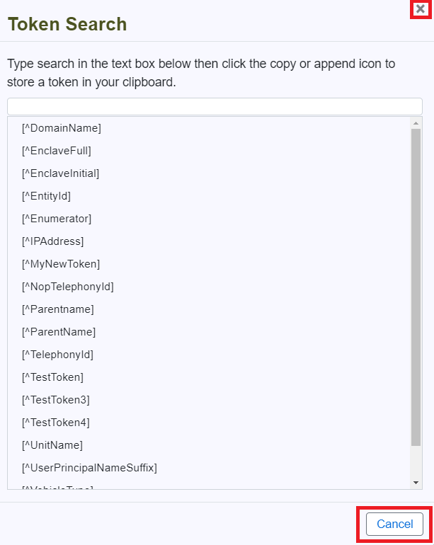 Token Search exit box 4