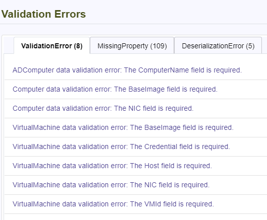 Validation Errors