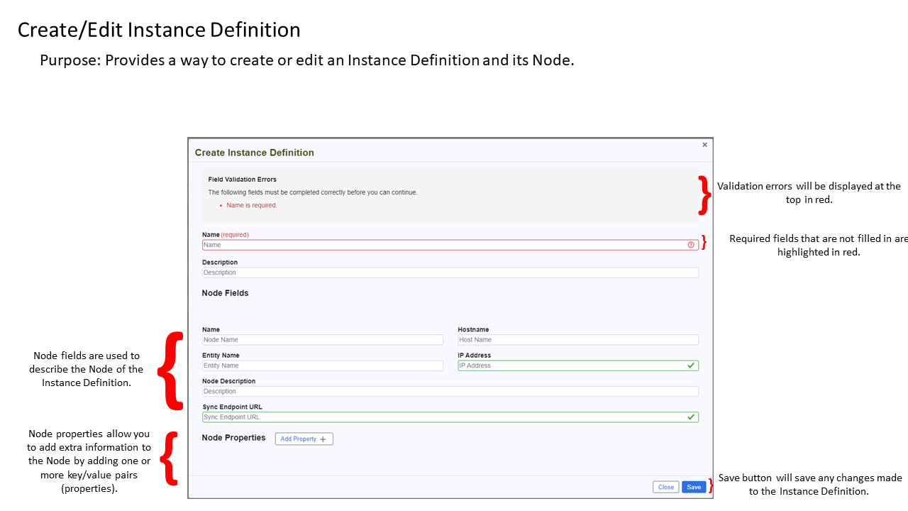 Create or Edit Instance Definition Annotated Guide