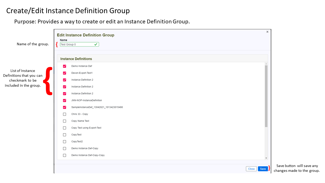 Create or Edit Instance Definition Group Annotated Guide