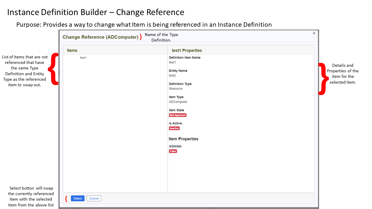 Change Referenced Item in Instance Definition Annotated Guide