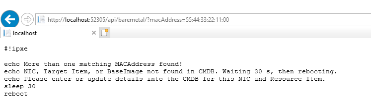 *Duplicate MAC Found* iPXE Script alt text