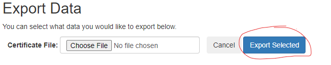 Figure 5: Click **Export Selected**.