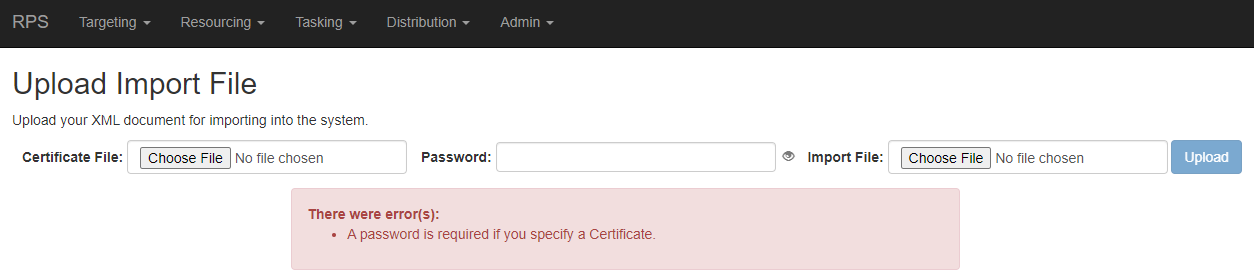 Figure 11: "A password is required" error message.
