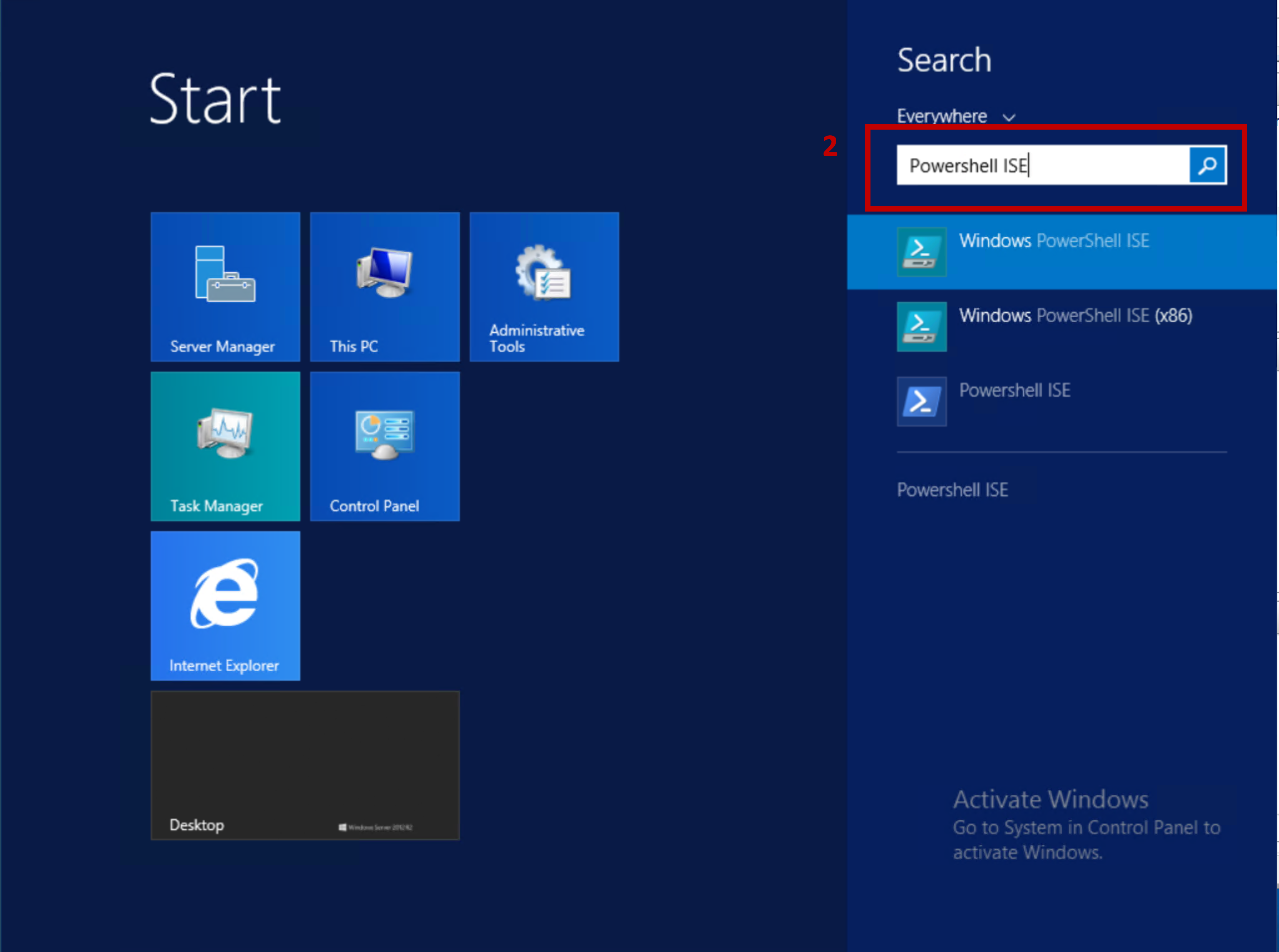 Search for PowerShell ISE
