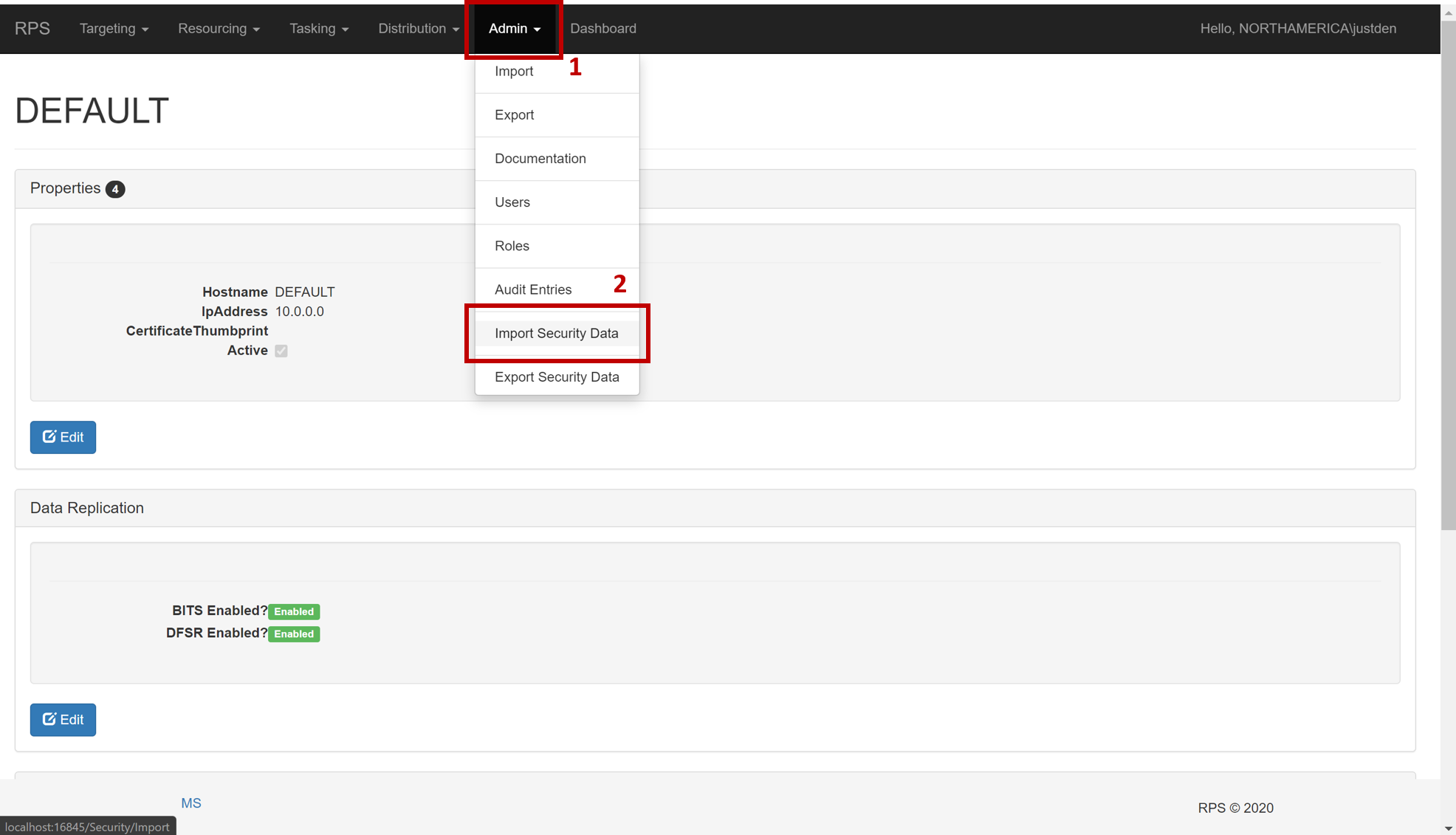 Import User 1 and 2