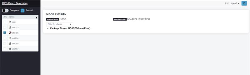 Figure 3: RPS Patch Telemetry UI Node Selection