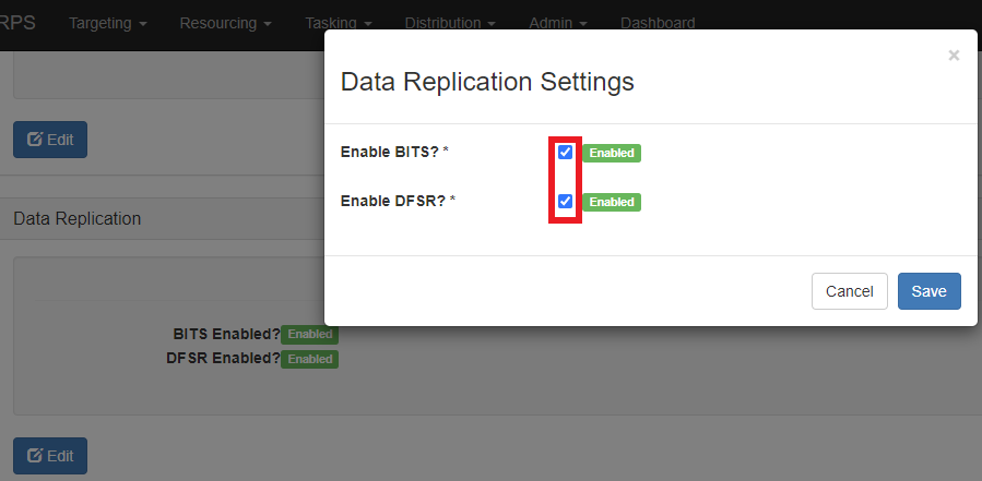 Figure 4: Enable/Disable CDN from RPS UI.