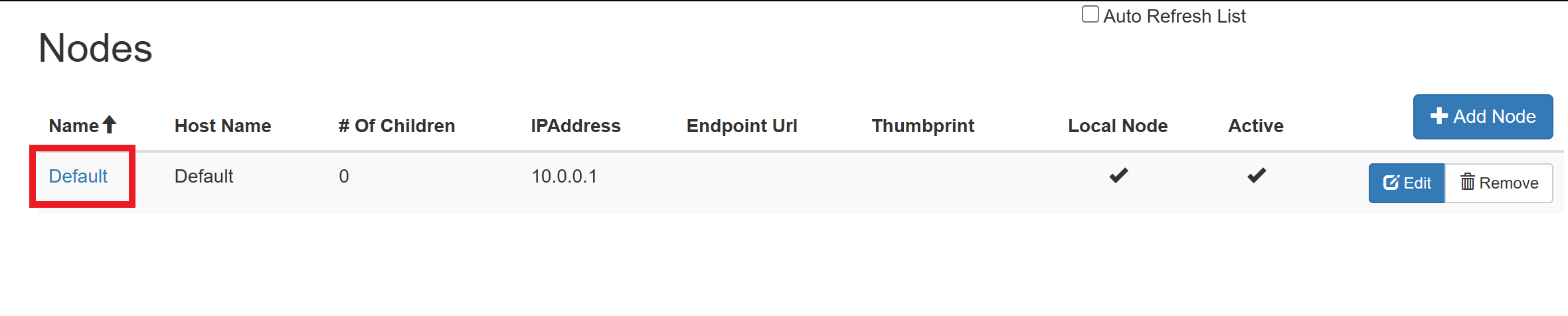 Figure 2: Select the desired node.