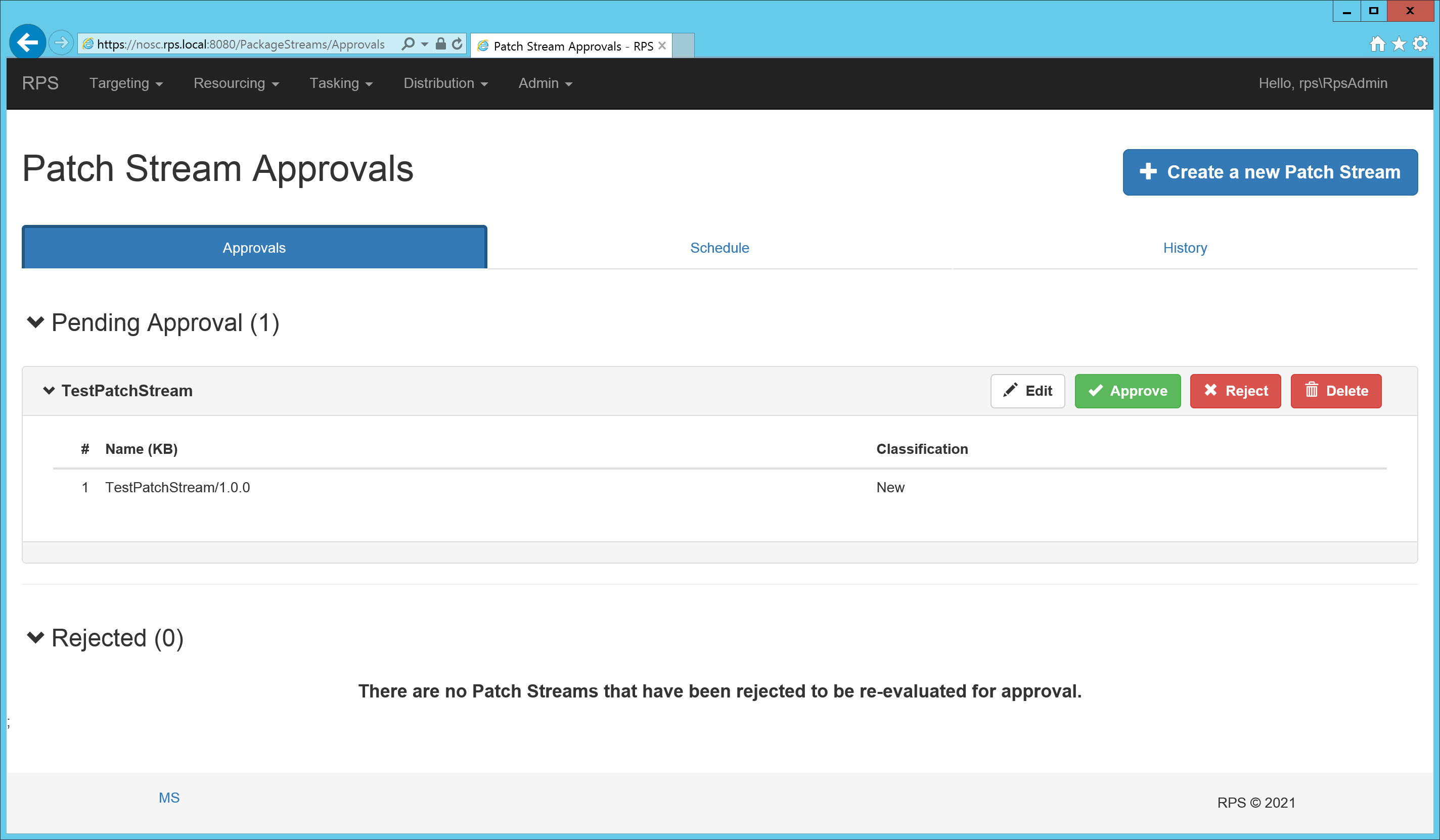 Figure 1: Remove Patch Stream Button