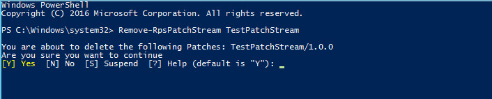 Figure 1: Confirm or Deny to continue removing the Patch Stream