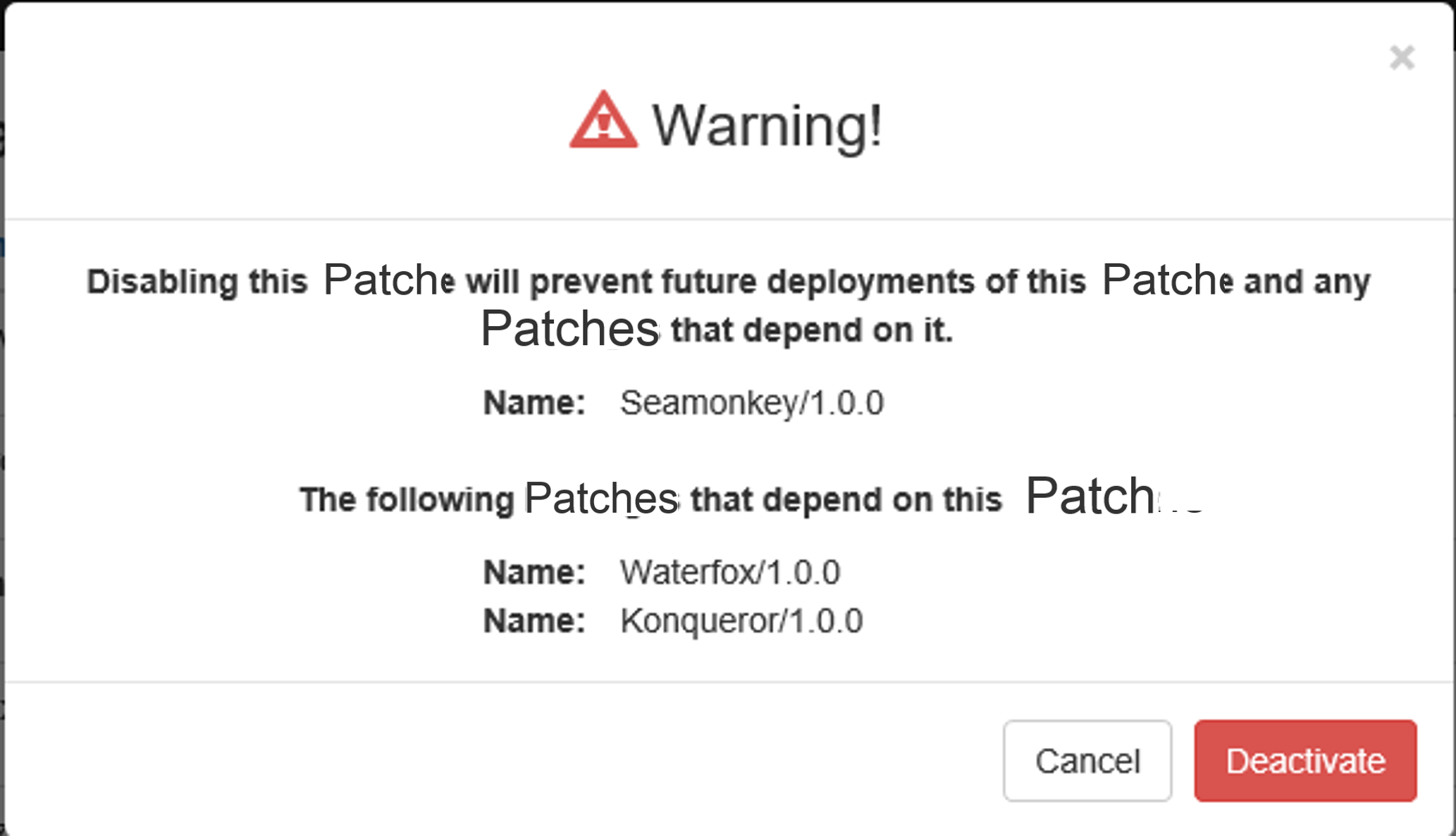 Figure 4: Disable patch