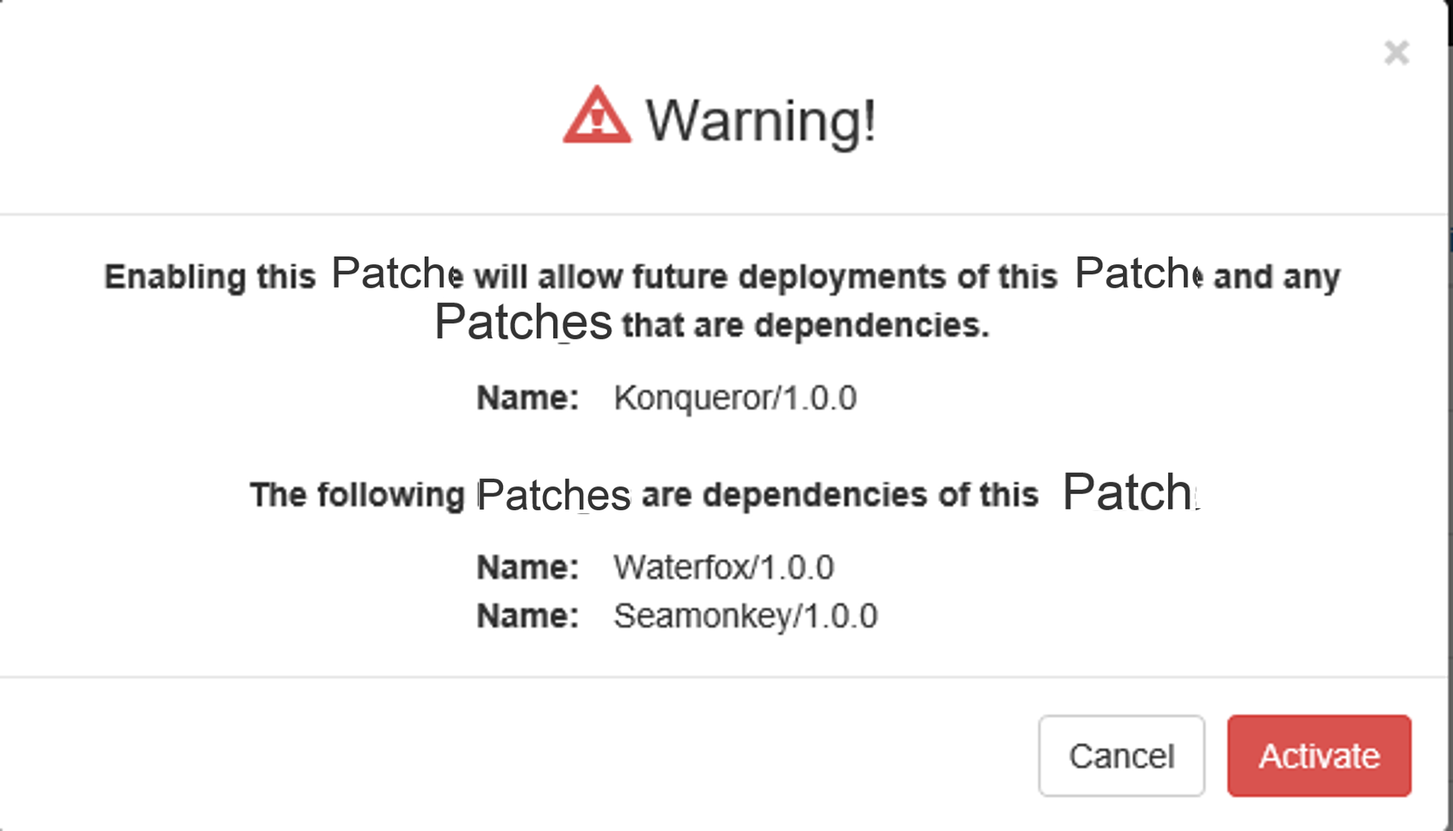 Figure 3: Enable patch