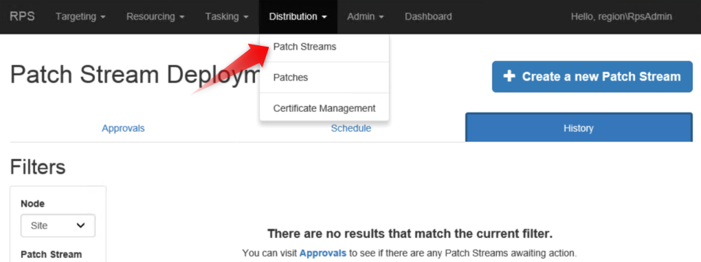 Figure 1: RPS Distribution Menu